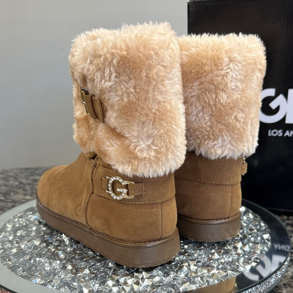 GBG Los Angeles Aleya Fur ankle Boots NEW 5.5 - Picture 8 of 13